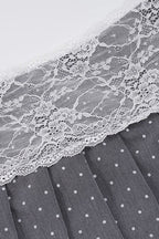 Y2K Polka Dot Lace Pleated Mini Skirt