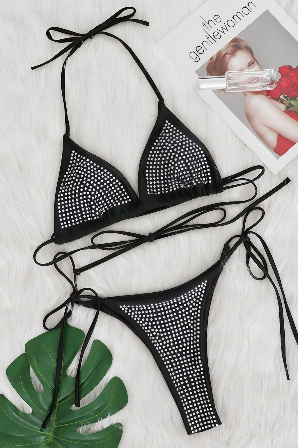Rhinestone Two Piece Bikini Tie Side Sets