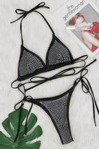 Rhinestone Two Piece Bikini Tie Side Sets