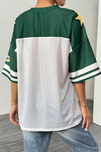 Loose Street Print Color Block Sporty T-Shirt