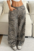 Leopard Print Wide Leg Pants