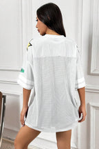 Loose Street Print Color Block Sporty T-Shirt