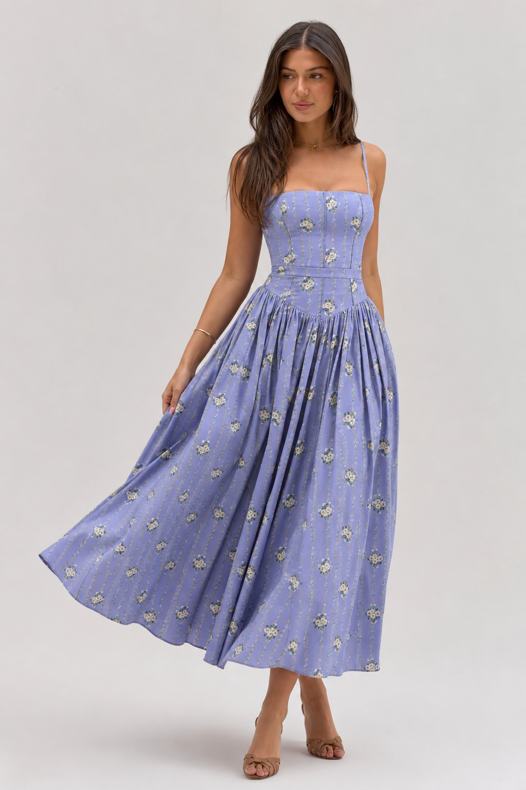Floral Print Cami Slip Maxi Dress