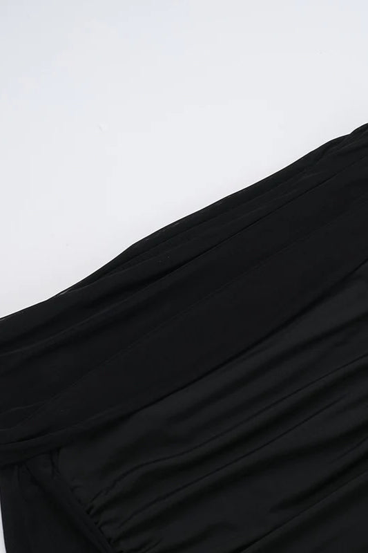 Fall Slim-Fit Pleated Off-Shoulder Party Dress