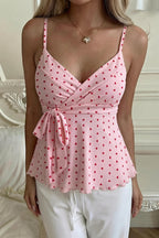 Basic Tie Waist Stretchy Cami Top
