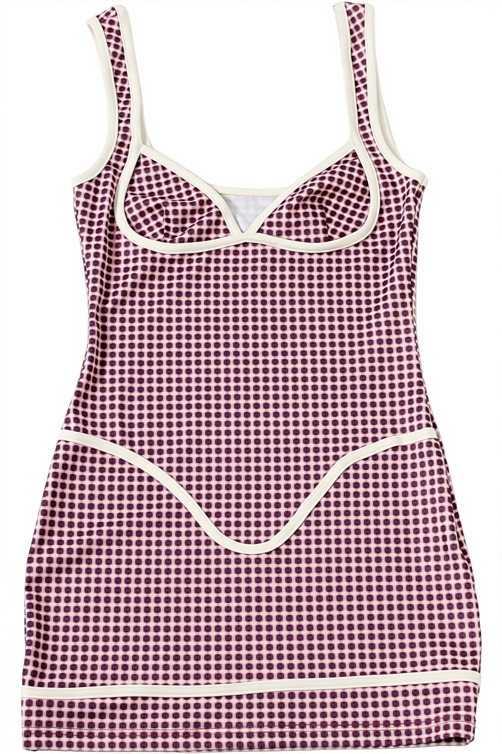 Plaid Patchwork Contrast Cami Mini Dress