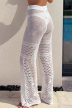 Ribbed Knit Wrap Waist Pants
