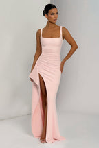 Spaghetti Strap High Slit Maxi Party Dress