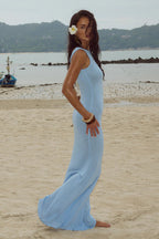 Shiny Sleeveless Backless Slim Maxi Dress