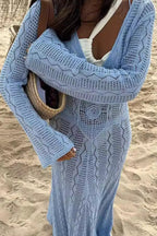 Hollow Out Crochet Maxi Dress