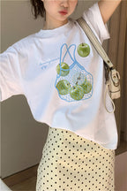 Casual Loose Fresh Printed T‑Shirt