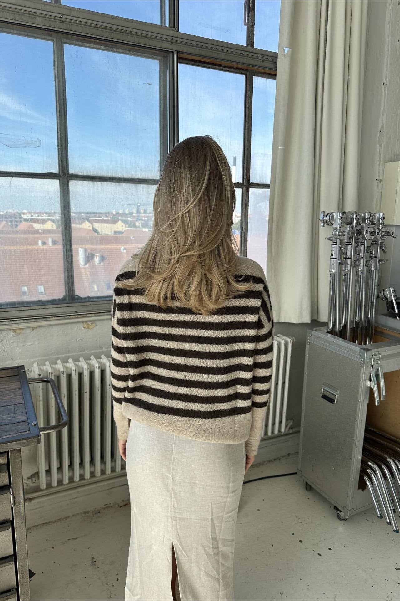 Striped Casual Loose Slouchy Knit Sweater