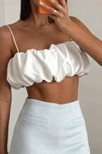 Satin Cropped Girl Cami Top