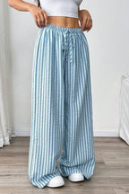 Color Block Pleated Pants With Pockets