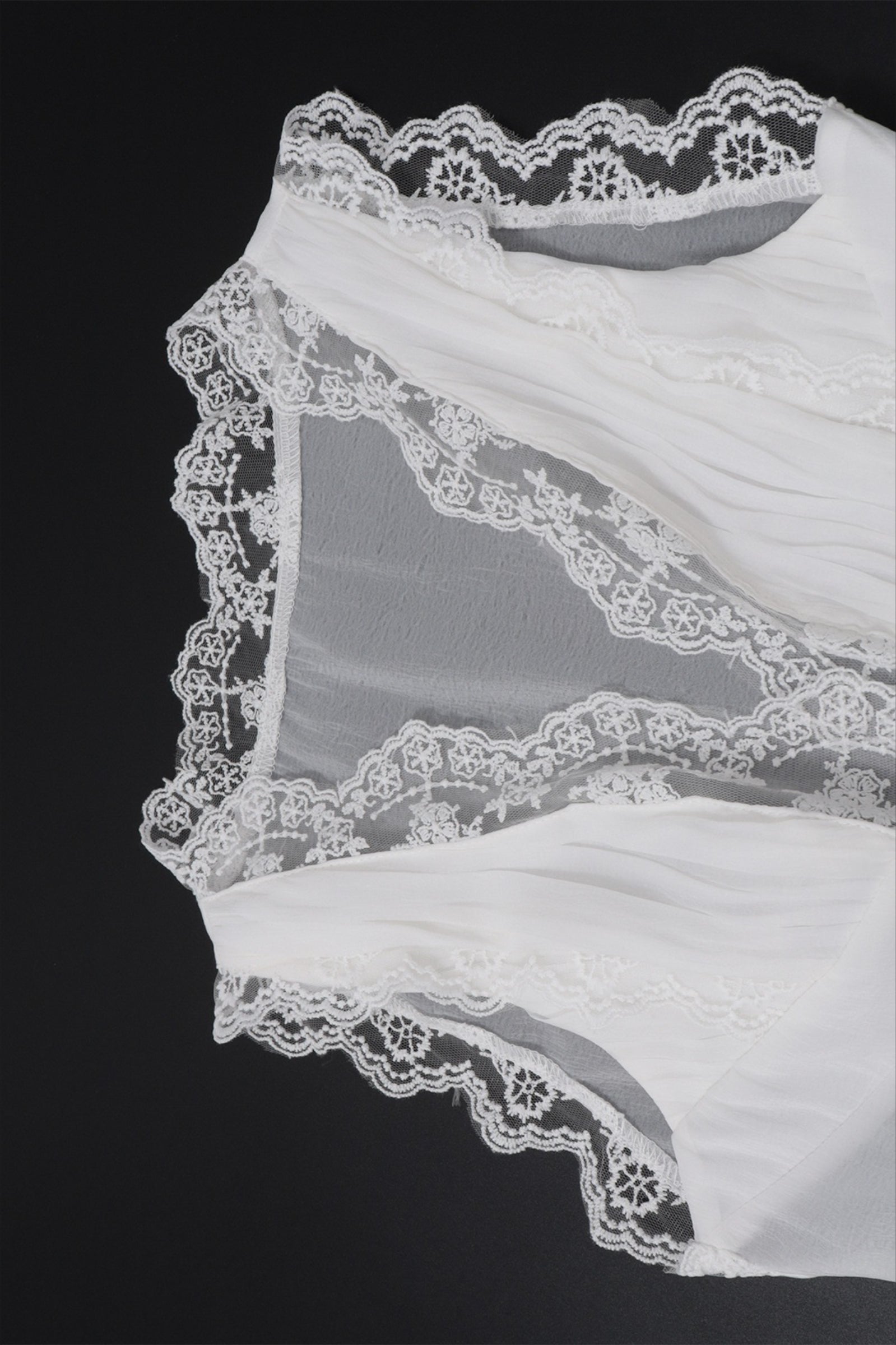 Lace Trim Tie Back Slim Skirt Set