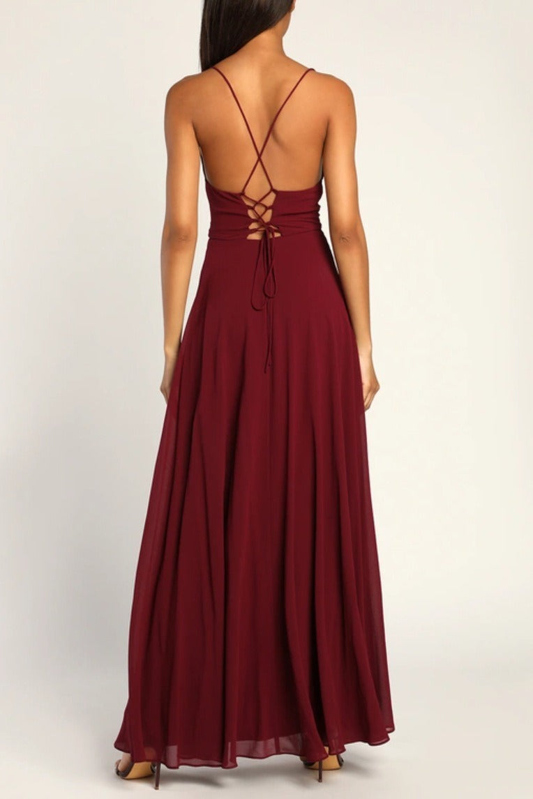 Halter Backless Maxi Formal Dress
