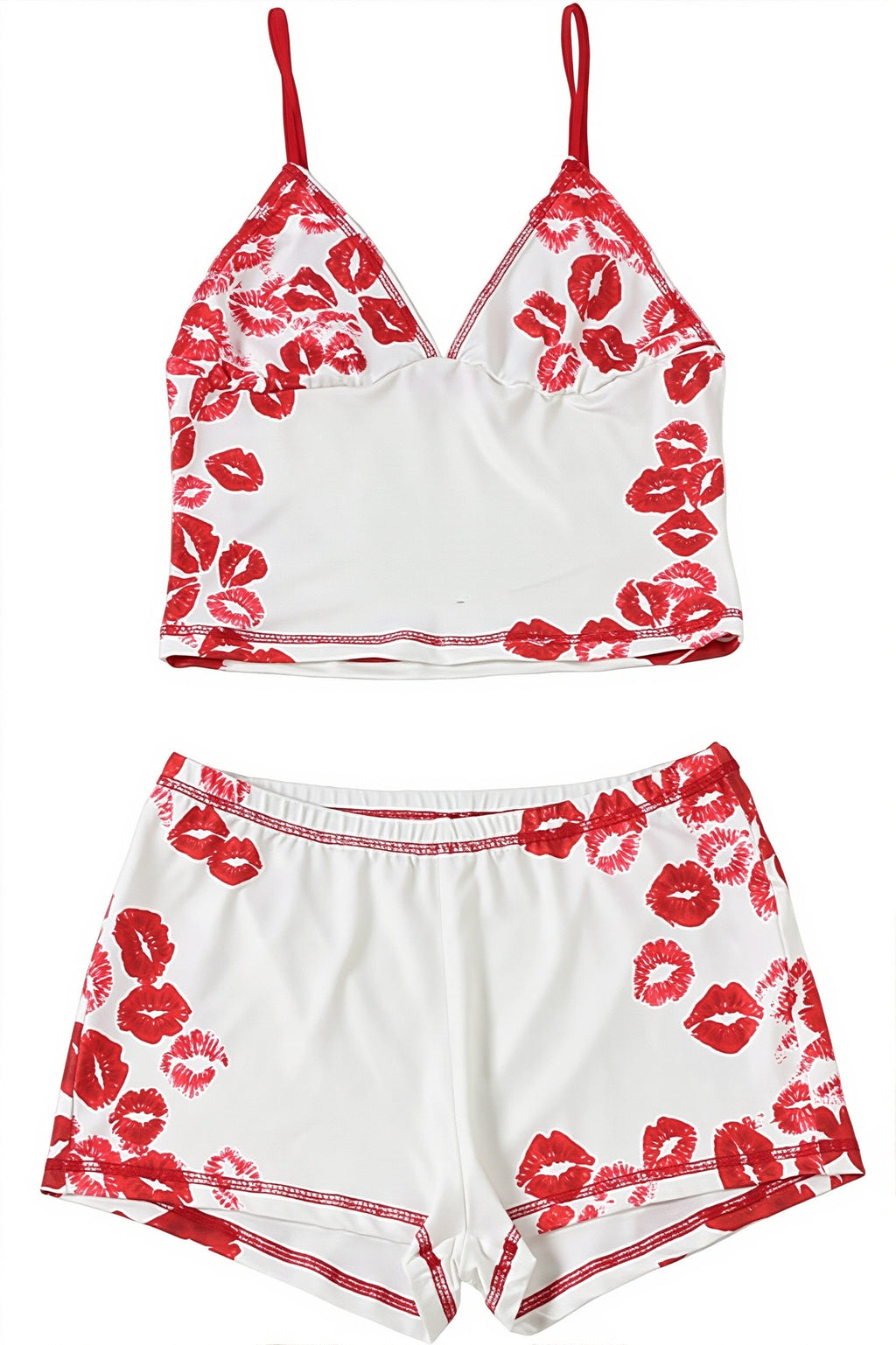 Lip Print Cami Two Piece Set