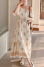 Loose Floral Long Vacation Boho Dress