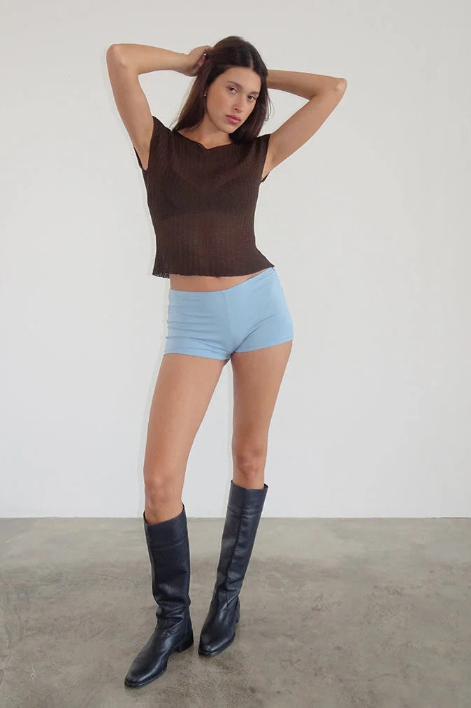 Casual Stripe Skinny Low Waist Shorts