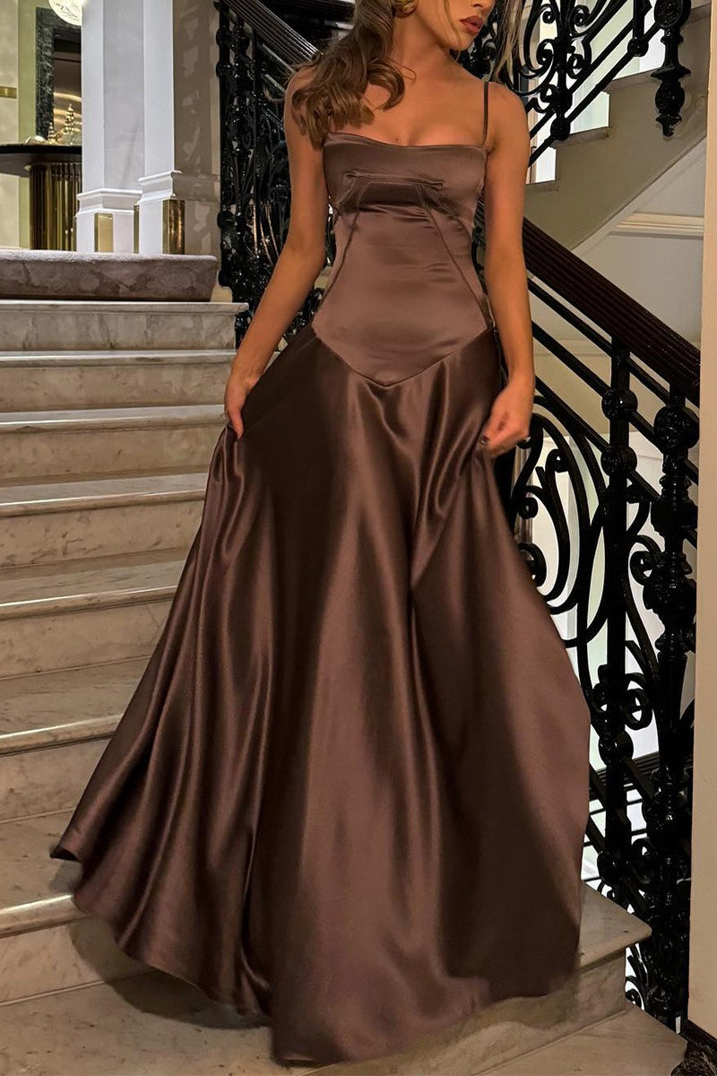 Cami Slim Fit Back Tie Long Prom Dress
