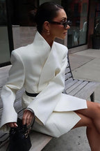 Long Sleeve Stand Collar Blazer