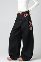 Y2K Vintage Embroidered Wide Leg Jeans