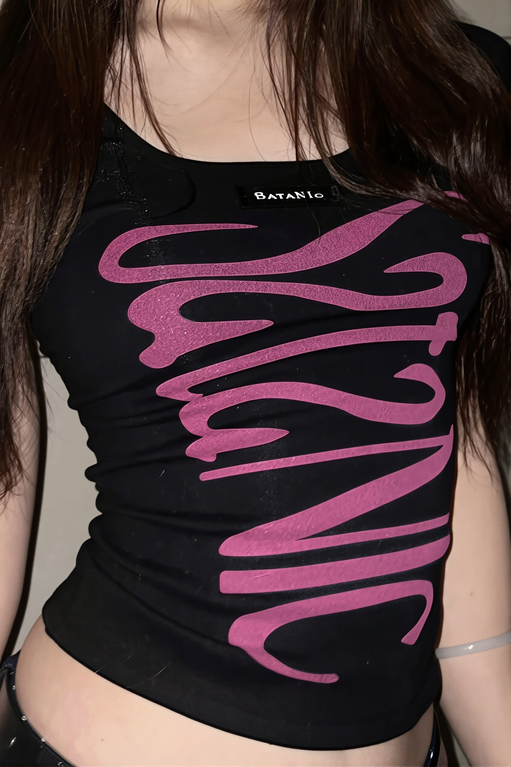 Backless Tie Printed Slim T-Shirt