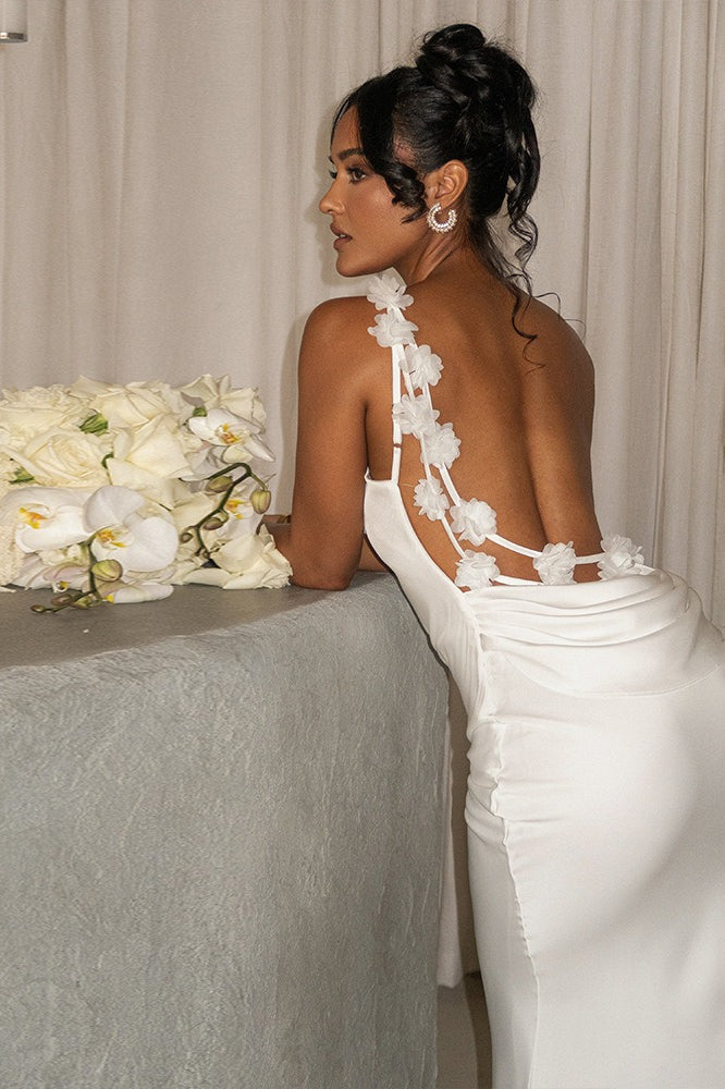 Satin Cami Backless Slim Fit Prom Dress