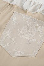 Lace-Panel Loose-Fit Cargo Pant