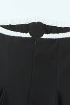 Contrast Bustier Lace-Up Back Cocktail Dress