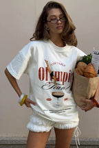 Cotton Trendy Loose Creative Print T-Shirt