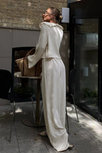 Elegant Ruffle Wide Leg Two Piece Set