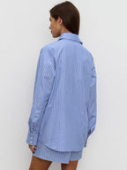 Striped Cotton Casual Set Blouse