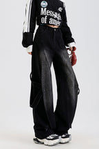 Vintage Washed Patchwork Jeans