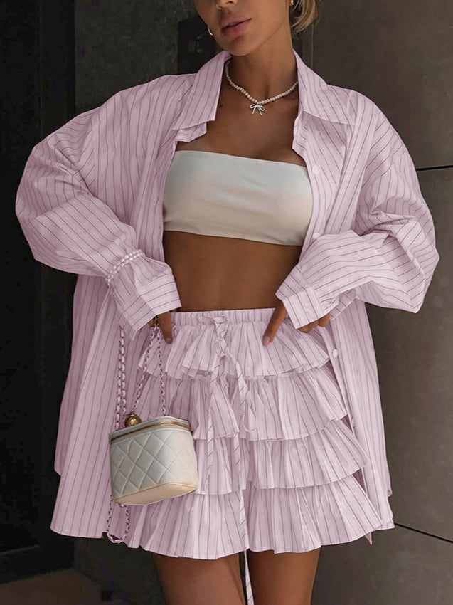 Striped Blouse And Layered
