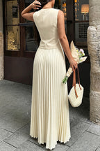 Solid Sleeveless Cami Dress Skirt Sets