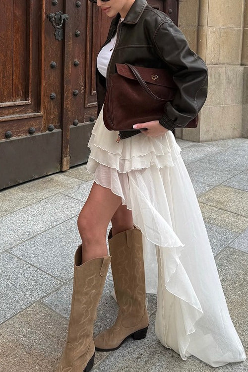 Casual Asymmetrical Hem A Line Skirt
