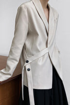 Draped Apple Collar Blazer