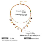 Ocean Style Titanium Steel Double Layer Necklace