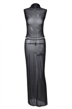 Polka Dot Sleeveless Top High Waist Maxi Skirt Sets