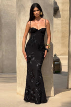 Backless Floral Tie-Up Maxi Dress