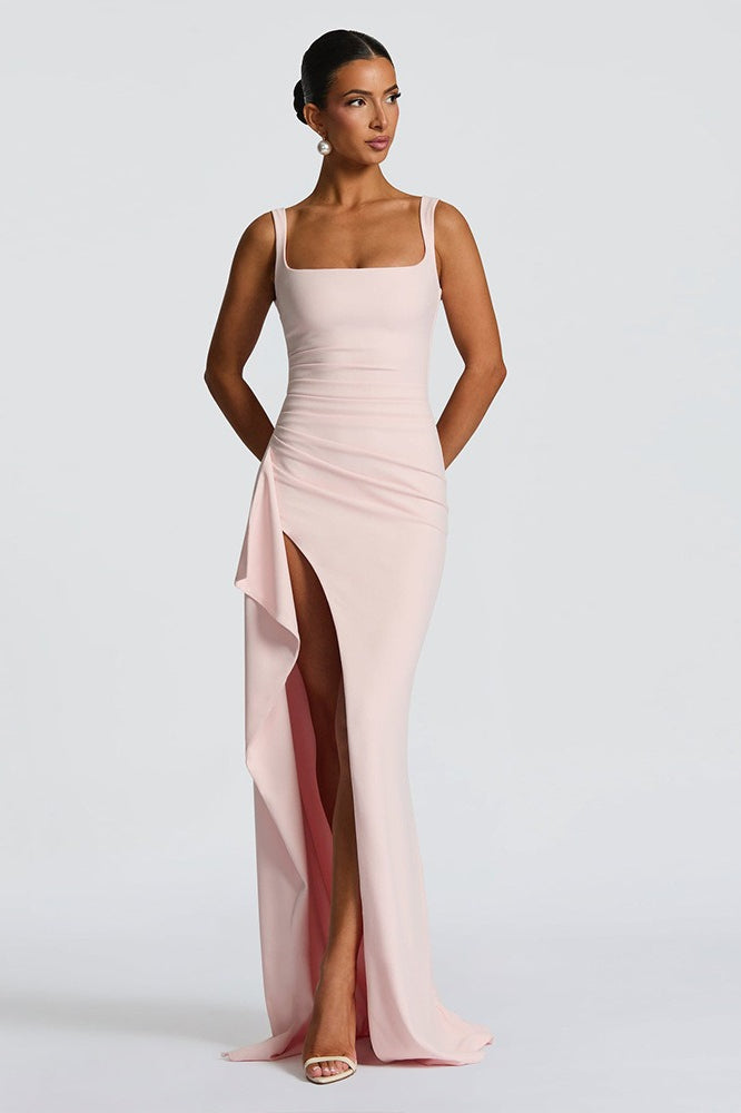 Spaghetti Strap High Slit Maxi Party Dress