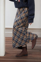 Vintage High-Waist Plaid Pencil Skirt