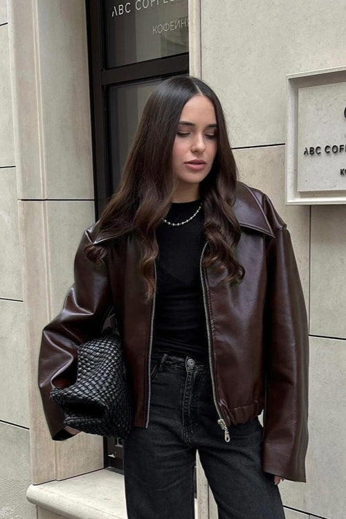 Pu Leather Biker Jacket