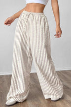 Color Block Pleated Pants With Pockets