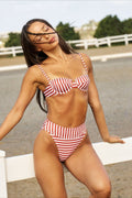 Stripe Molded Cup Two Piece Bikini Set