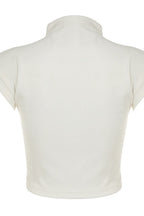 Graffiti Printed Cropped Slim T-Shirt