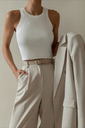 Solid Cropped Knit Top