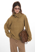 Vintage Cozy High Neck Loose Fit Sweater