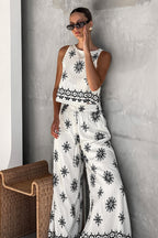 Boho Linen Tank Casual Two Piece Set